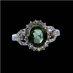 3.01CT NATURAL CEYLON GREEN SAPPHIRE 4K W/G RING