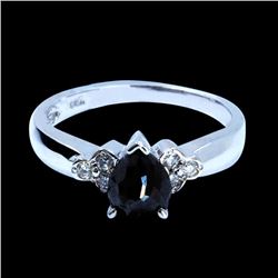 1.19CT TREATED BLACK DIAMOND 14K WHITE GOLD RING