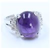 Image 1 : 14K WHITE GOLD AMETHYST RING:7.04G/Diamond:0.22Ct/Amethyst:8.83Ct