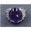 Image 2 : 14K WHITE GOLD AMETHYST RING:7.04G/Diamond:0.22Ct/Amethyst:8.83Ct