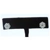 Image 1 : 14K WHITE GOLD DIAMOND CLUSTER EARRING:3.18 GRAMS/DIAMOND:1.34CT
