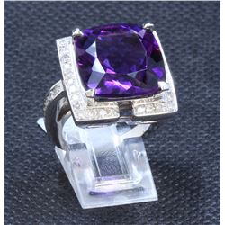 14K WHITE GOLD AMETHYST RING