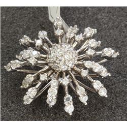 14K WHITE GOLD PENDANT:4.7G/Center Cubic Zirconia:0Ct