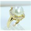 Image 2 : 18K Y/G SOUTH SEA PEARL AND DIAMOND RING/8.3 Grams/BAGUETTE DIAMOND 0.66CT/ROUND DIAMOND 0.24CT/ PEA