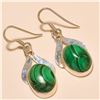 Image 1 : Malachite Earring Solid Sterling Silver
