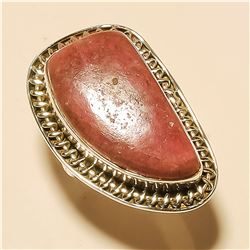 Rhodonite RING Solid Sterling Silver