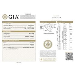 GIA/Round/H/IF/0.78Ct