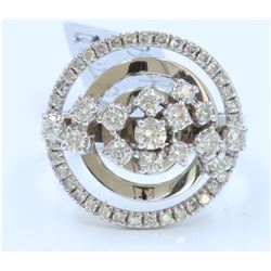 14K WHITE GOLD RING: 9.68G / Diamond: 0.93Ct / Diamond: 0.1Ct