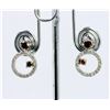 Image 2 : 14K WHITE GOLD EARRING 3.70GRAM  DIAMOND 0.35CT/ BROWN DIAMOND 0.62CT