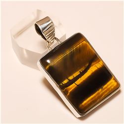 Tiger Eye Pendant Solid Sterling Silver