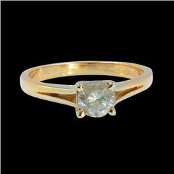 0.60CT NATURAL DIAMOND 14K YELLOW GOLD RING