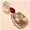 Image 1 : Crazy Lace Agate/Garnet Pendant Solid Sterling Silver