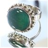 Image 1 : Sterling Silver .925 Green Agate Ring