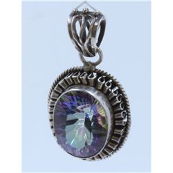 Sterling Silver .925 Mystic Topaz Pendant 13.29 Gram
