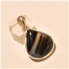 Image 1 : Banded Agate Pendant Solid Sterling Silver