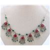 Image 1 : Sterling Silver .925 Emerald And Ruby 51.83 Gram  Necklace Ctw