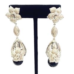 Earring Gold Weight 4.15 Gram And Silver Weight 35.57 Gram Diamond 3.41Ct Color Stone 56.88Ct
