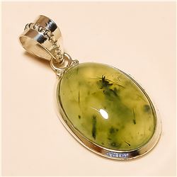 Prehnite Pendant Solid Sterling Silver