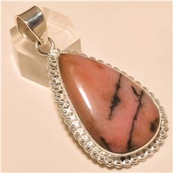 Rhodonite Pendant Solid Sterling Silver