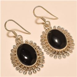 Black Spinel Earring Solid Sterling Silver