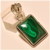 Image 1 : Malachite Pendant Solid Sterling Silver