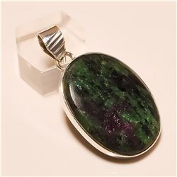 Ruby Zoisite Pendant Solid Sterling Silver