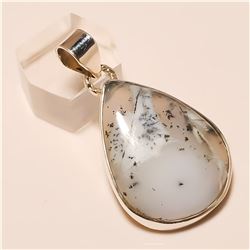 Dendrite Opal Pendant Solid Sterling Silver