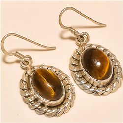 Tiger Eye Earring Solid Sterling Silver