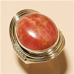 Rhodochrosite RING Solid Sterling Silver