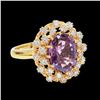 Image 1 : 4CT NATURAL PURPLE SAPPHIRE 14K WHITE GOLD CEYLON RING