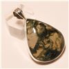 Image 1 : Moss Agate Pendant Solid Sterling Silver