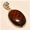Image 1 : Red Obsidian Pendant Solid Sterling Silver