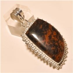Red Obsidian Pendant Solid Sterling Silver