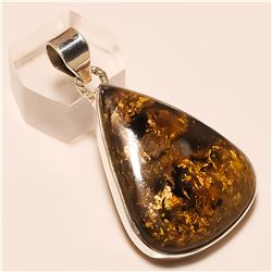 Bronzite Pendant Solid Sterling Silver