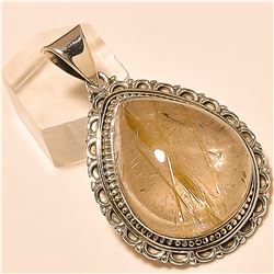 Golden Rutile  Pendant Solid Sterling Silver