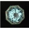 Image 2 : NATURAL 35.50CT AQUAMARINE / 1.40CT PARAIBA TOURMALINE GIA 18K Ring