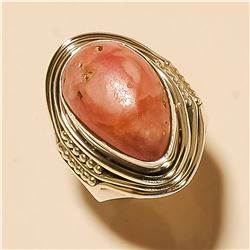 Rhodochrosite RING Solid Sterling Silver