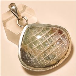 Dichroic Glass Pendant Solid Sterling Silver