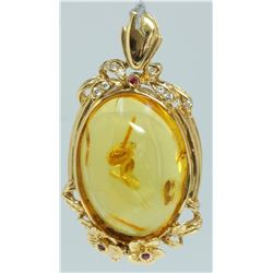 18K:11G/Diamond:0.11Ct/Ruby:0.05Ct/Amber:1Ea