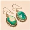 Image 1 : Tibetan Turquoise Earring Solid Sterling Silver
