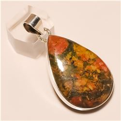 Unakite Pendant Solid Sterling Silver
