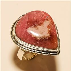 Rhodonite RING Solid Sterling Silver