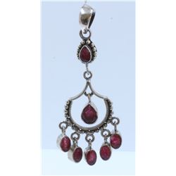 Silver .925 Pendant With Ruby Gem Stone 7.06Gram Pendant