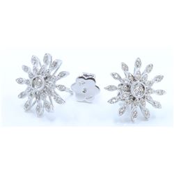 18K WHITE GOLD DIAMOND EARRING:6.30 GRAMS/DIAMOND:0.36CT