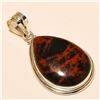 Image 1 : Red Obsidian Pendant Solid Sterling Silver