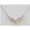 Image 1 : 14K WHITE GOLD DIAMOND PENDANT WITH CHAIN :2.26G/Diamond:0.19Ct