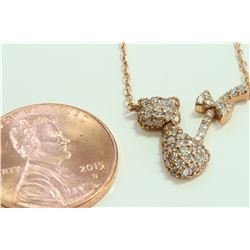 14K ROSE GOLD PENDANT  3.1G/Diamond 0.5Ct