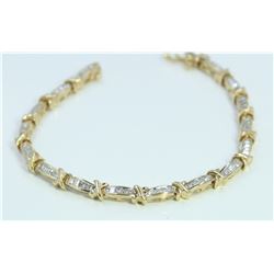 14K YELLOW DIAMOND BRACELET /11.3 GRAM /DIAMOND 2.44 CT
