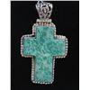 Image 1 : Sterling Silver .925 Turquoise Cross Pendant 14.78Gram
