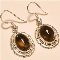 Smokey Quartz Earring Solid Sterling Silver